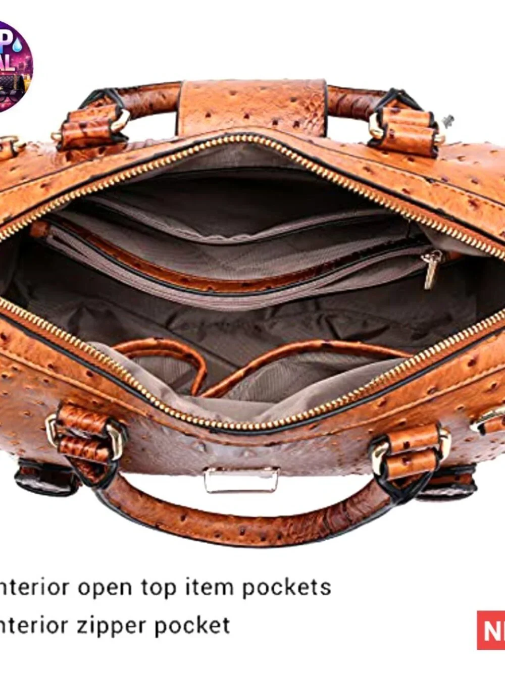 Vegan Leather Satchel Bag Top Handle Shoulder Tote Work Purse